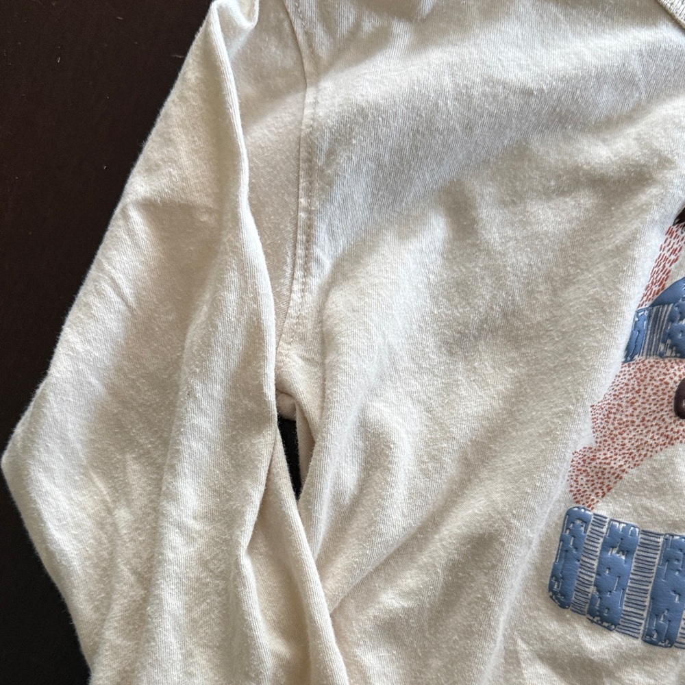 The Children's Place Cream Long-Sleeve Fox Top with Blue Beanie - Picture 6 of 7